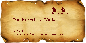 Mendelovits Márta névjegykártya