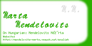 marta mendelovits business card